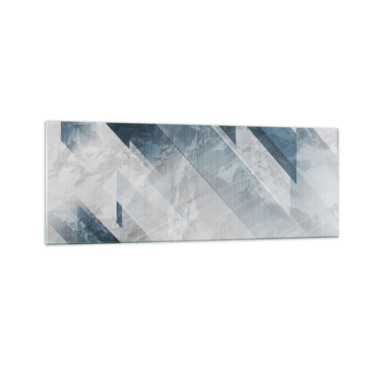 Glass picture - Spacial Composition - Movement of Greys - 140x50 cm