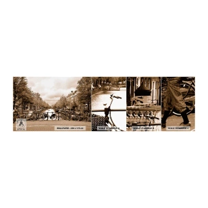 Photo Wallpaper Sample Self-Adhesive Deluxe Sticker - Dutch Atmosphere - City, Amsterdam, Bicycle - 100x30 cm