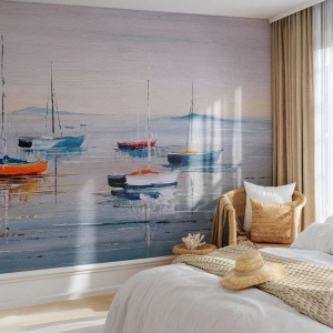 Photo Wallpaper Premium Canvas - Deserved Rest - Nautical, Sailboats, Seaside - 450x315 cm