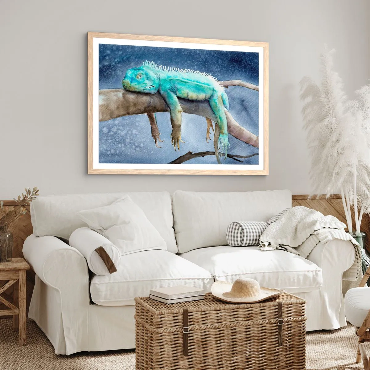 Poster in light oak frame - It Feels Good - 40x30 cm