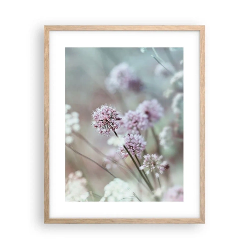 Poster in light oak frame - Sweet Filigrees of Herbs - 40x50 cm
