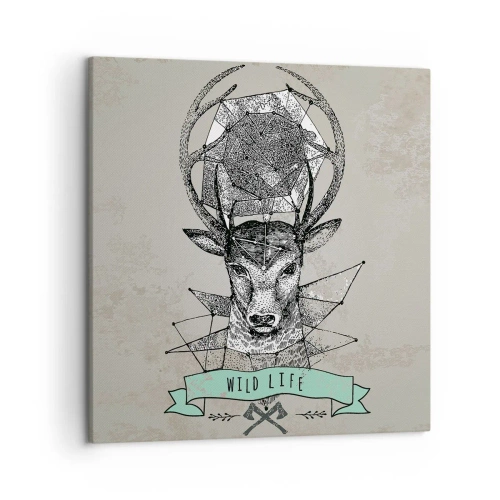 Canvas picture - Vision of St Hubert - 50x50 cm