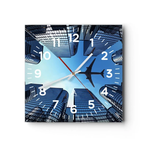 Wall clock - Clock on glass - View from a Glass Gorge - 40x40 cm