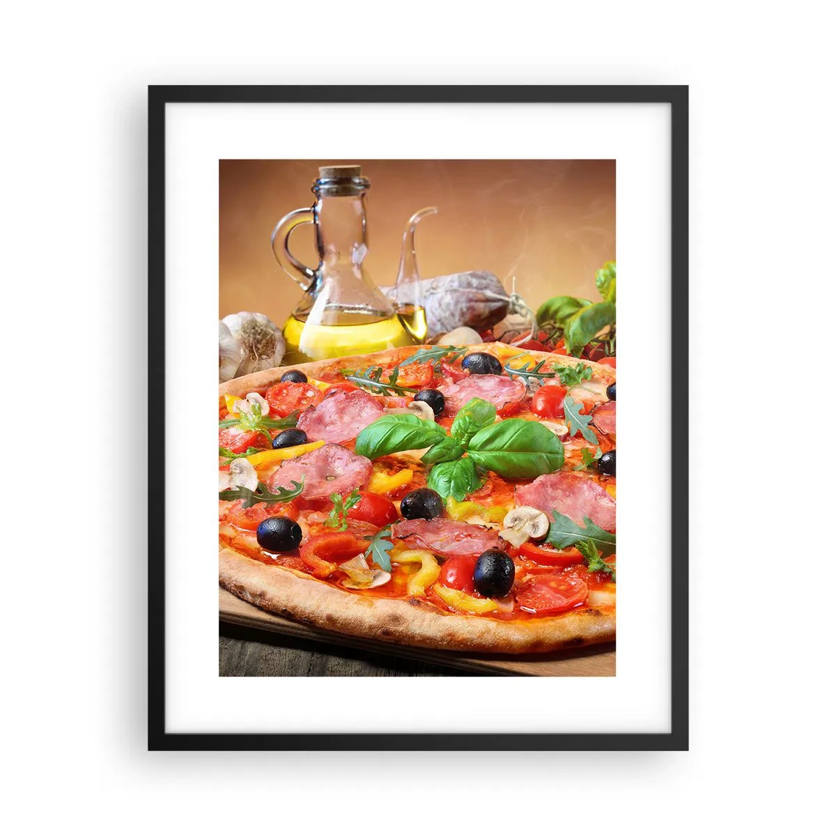 Poster in black frame - With a Real Italian Flavouring - 40x50 cm