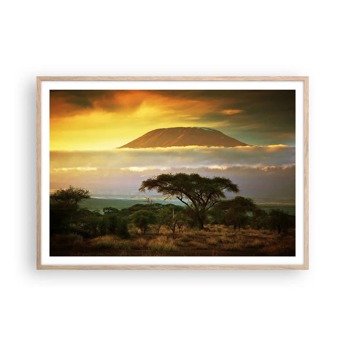 Poster in light oak frame - Traveller's Dream - 100x70 cm