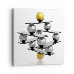 Canvas picture - Gold-Silver Balance - 40x40 cm