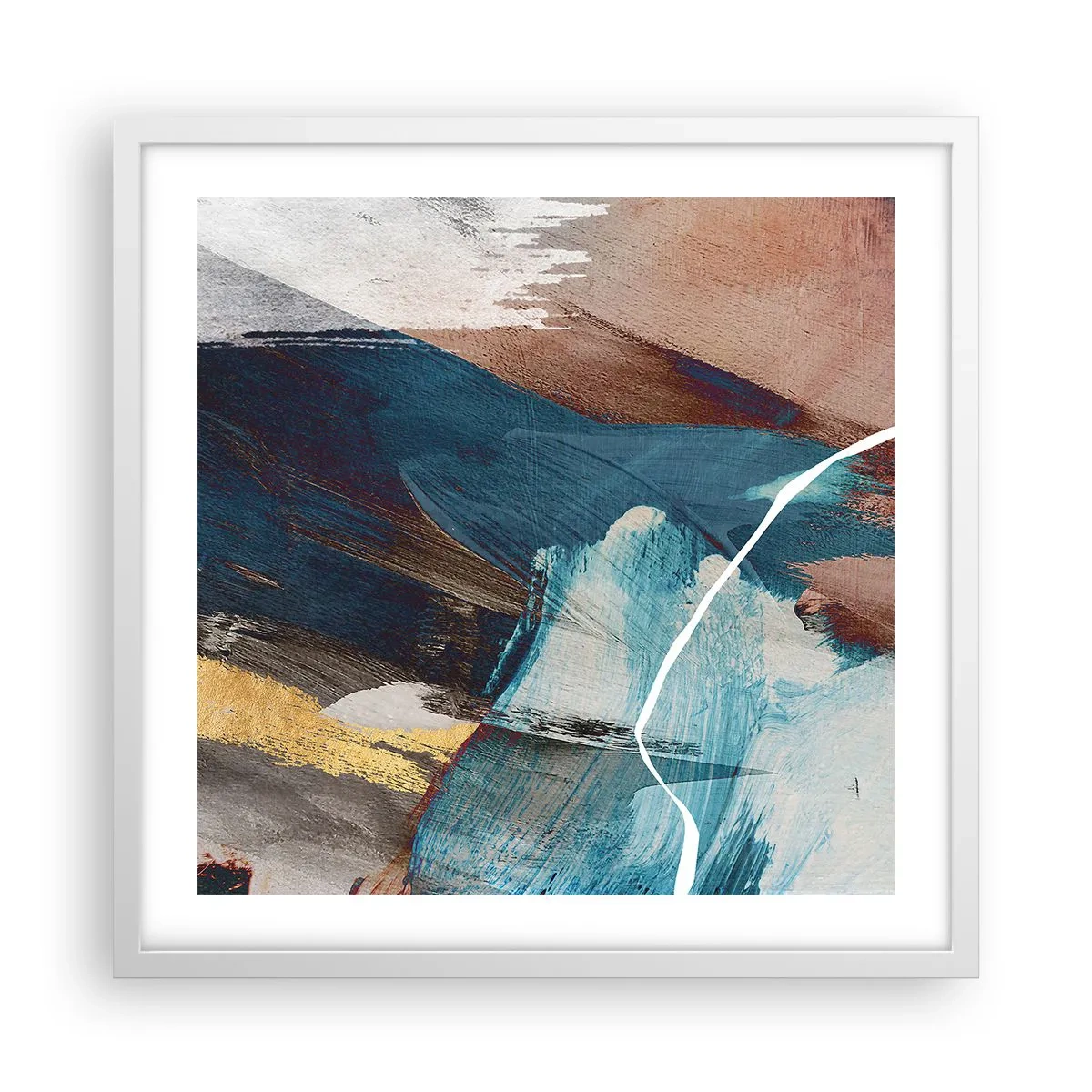 Poster in white frmae - With Panache and Energy - 50x50 cm