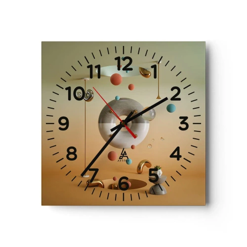 Wall clock - Clock on glass - Anything Can Happen - 30x30 cm