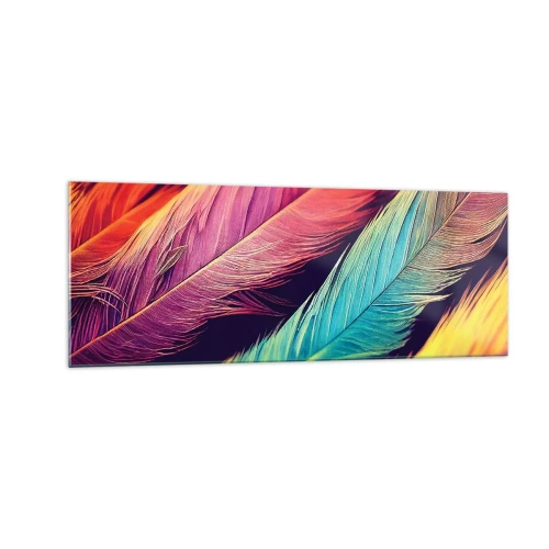 Glass picture - Feathered Rainbow - 140x50 cm