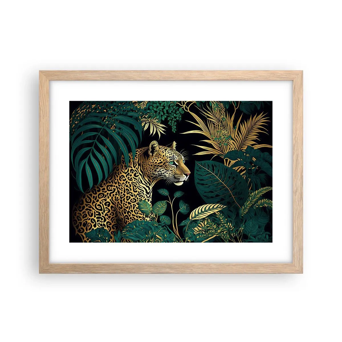 Poster in light oak frame - Host in the Jungle - 40x30 cm