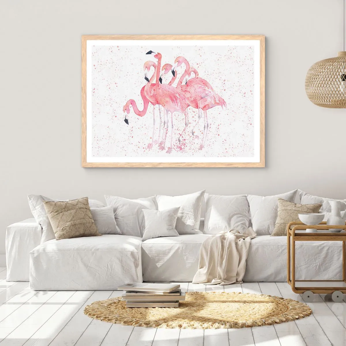 Poster in light oak frame - Pink Power - 40x30 cm