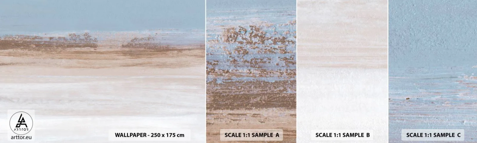 Photo Wallpaper Sample Standard Eco - Ambiguous Landscape - Piece, Bright, Minimalism - 100x30 cm