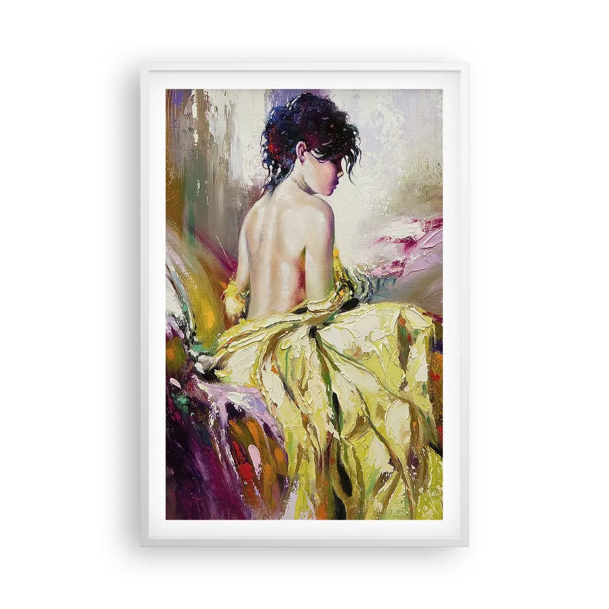 Poster in white frmae - Graceful in Yellow - 61x91 cm