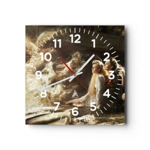 Wall clock - Clock on glass - And There Was Poetry - 40x40 cm
