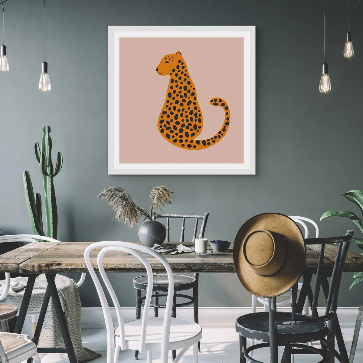 Poster in white frmae - Leopard Print Is Fashionable - 30x30 cm