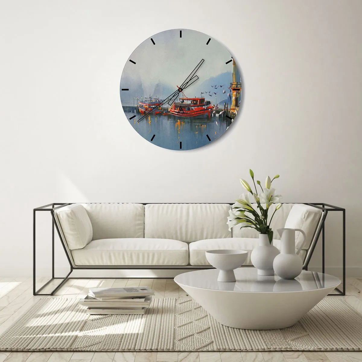Wall clock - Clock on glass - At the End of the World - 30x30 cm