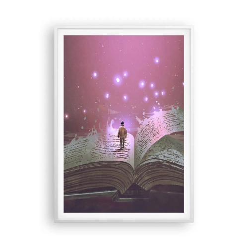 Poster in white frmae - Invitation to Another World -Read It! - 70x100 cm