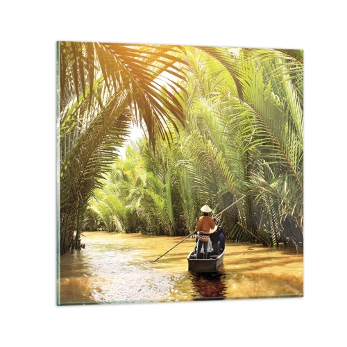 Glass picture - Through a Palm Ravine - 70x70 cm