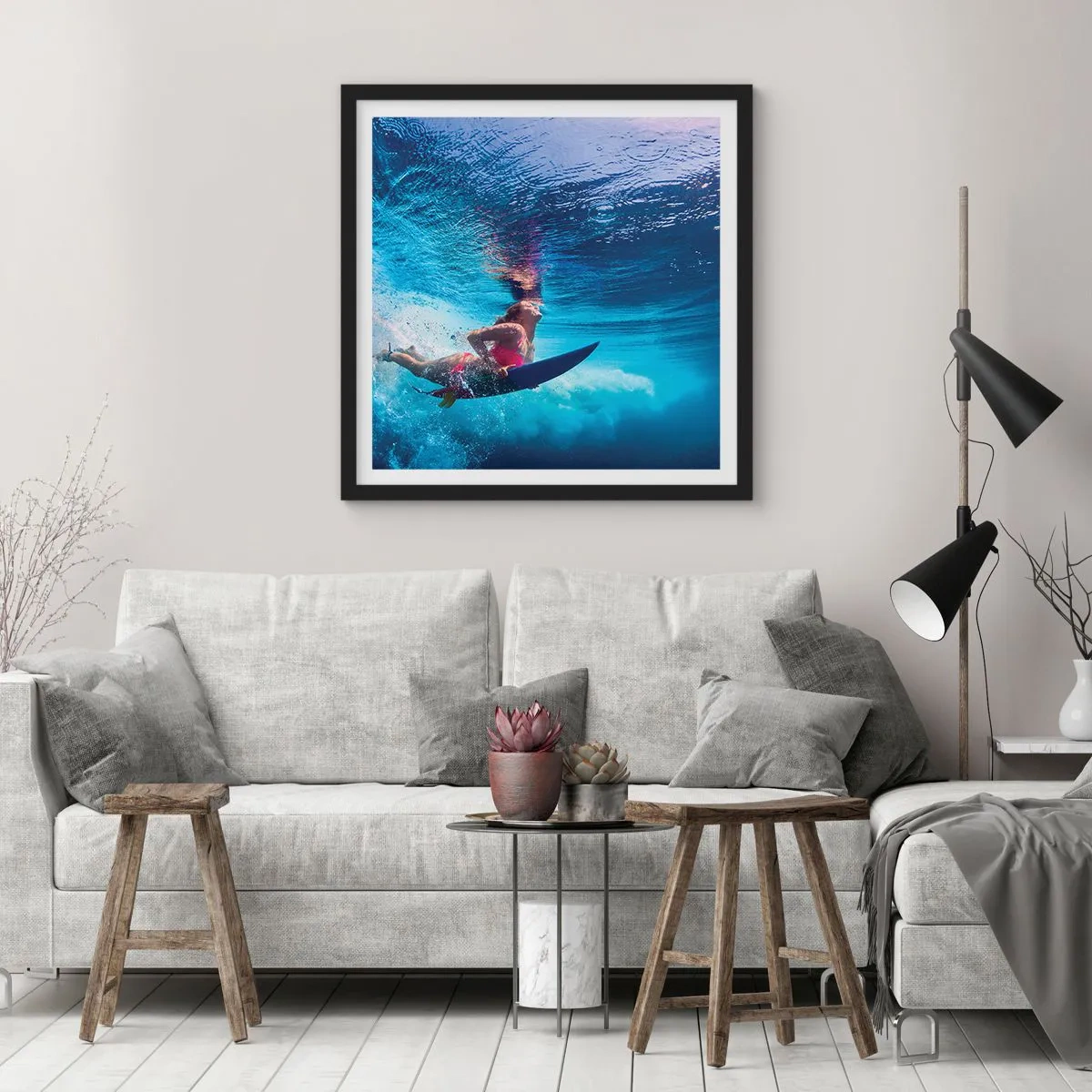 Poster in black frame - Depth of Joy - 30x30 cm