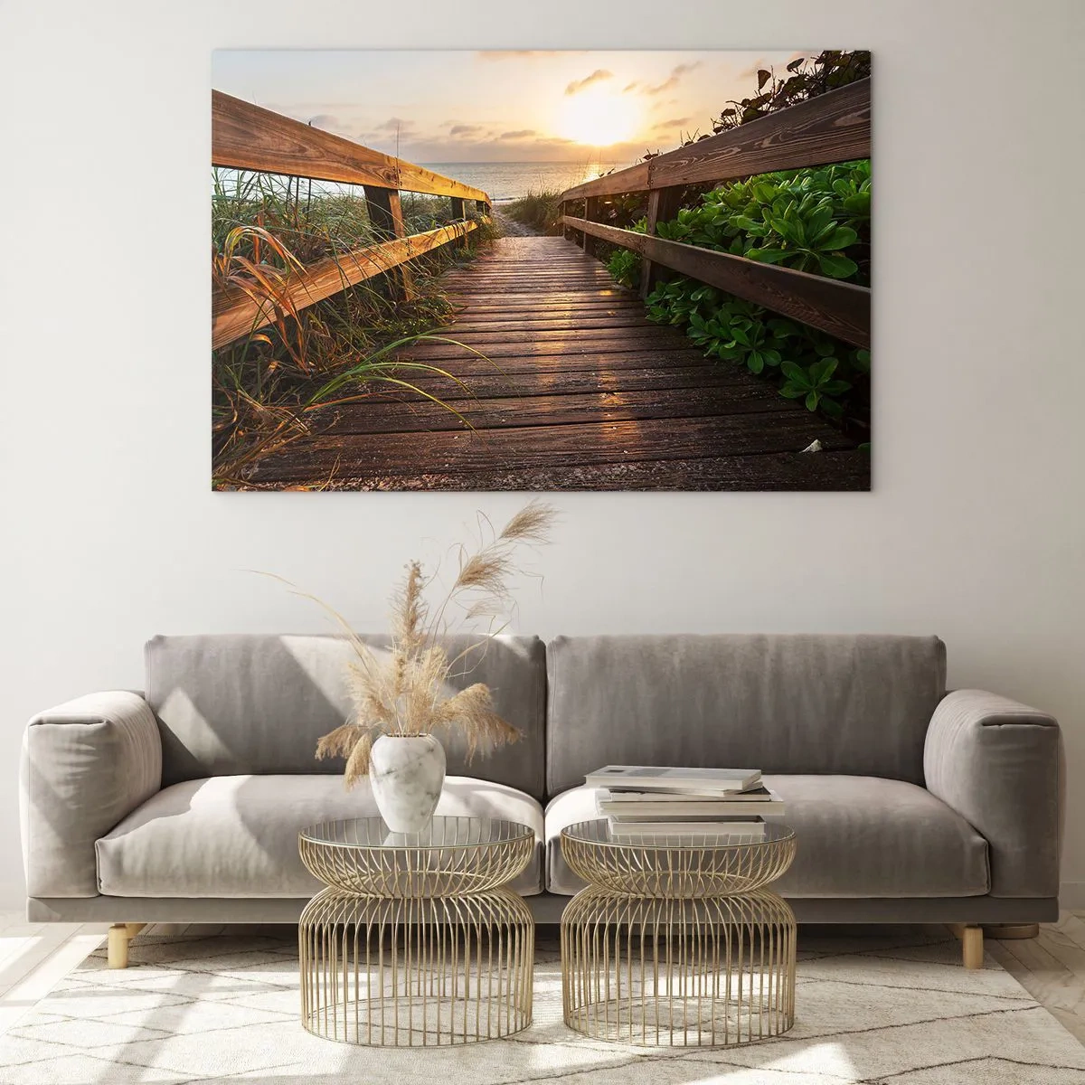 Glass picture - Straigh to the Shore - 120x80 cm