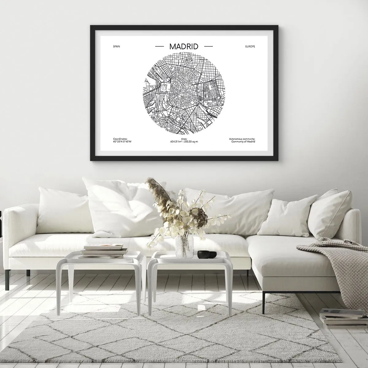 Poster in black frame - Anatomy of Madrid - 50x40 cm