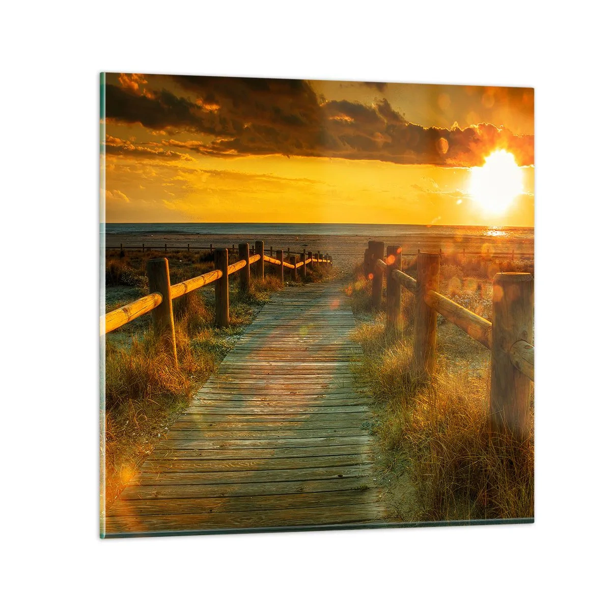 Glass picture - Bathed in Old Gold - 70x70 cm