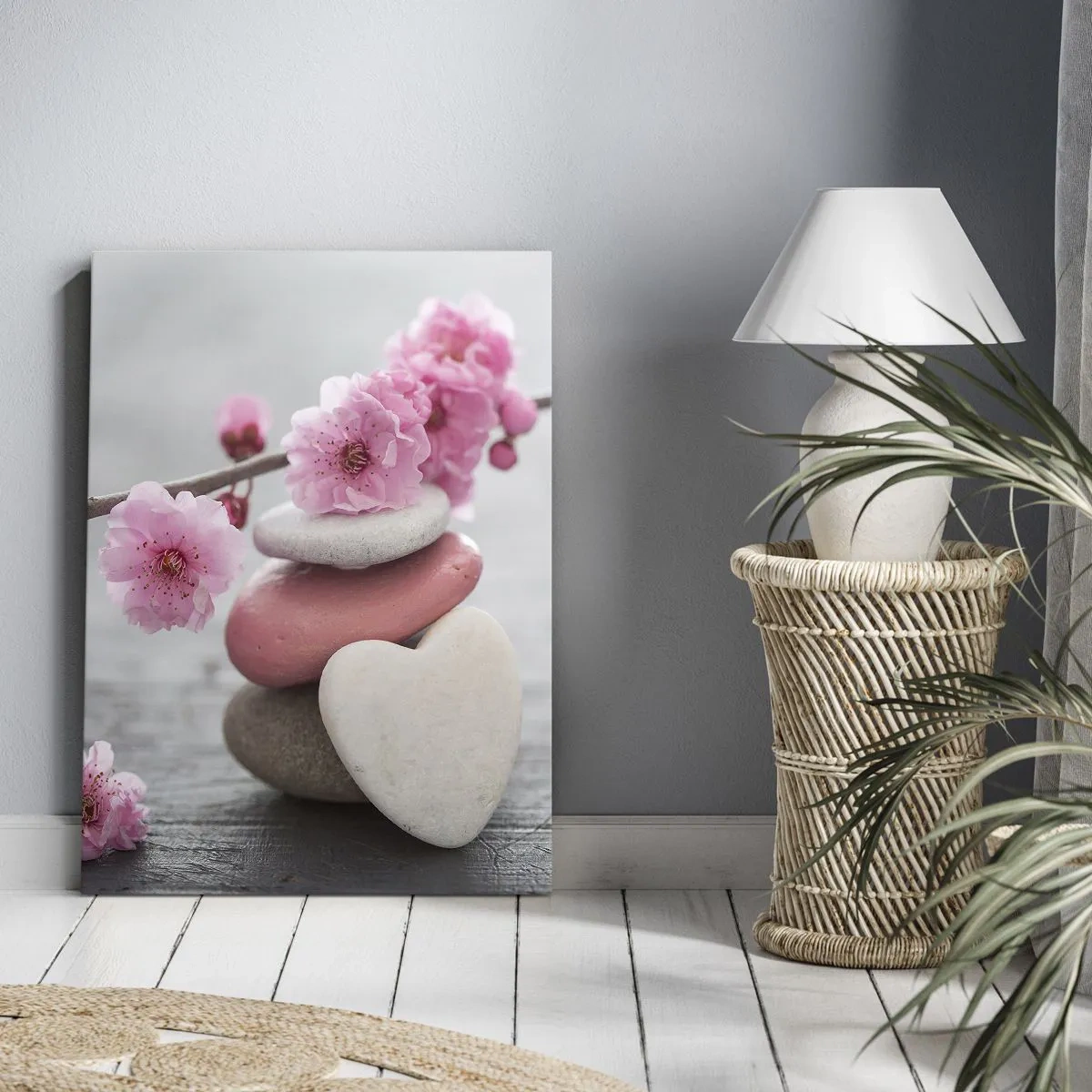 Canvas picture - Bliss with Cherry Blossom - 55x100 cm
