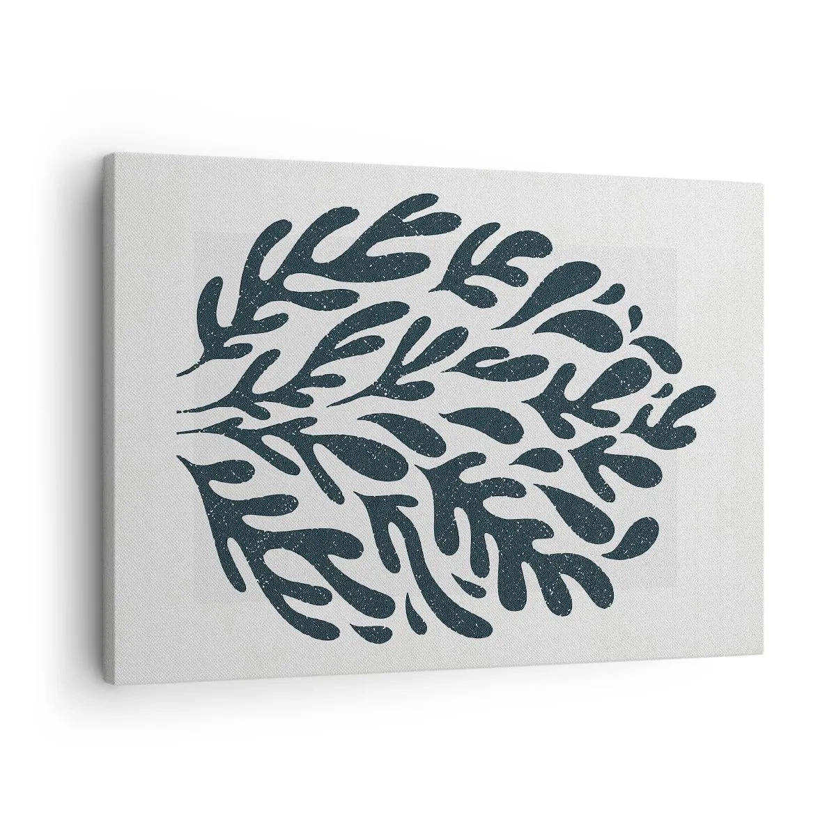 Canvas picture - Dark abstract leaf motif on a light background - 70x50cm - Shapes of Nature - Modern wall decoration for the living room and bedroom ARTTOR