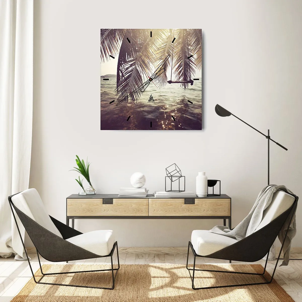 Wall clock - Clock on glass - You Can Dream as Much as You Wish - 40x40 cm