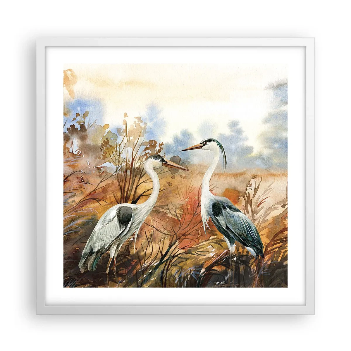 Poster in white frmae - Where to in Autumn? - 50x50 cm
