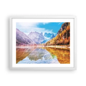 Poster in white frmae - It's Autumn in the Mountains - 50x40 cm