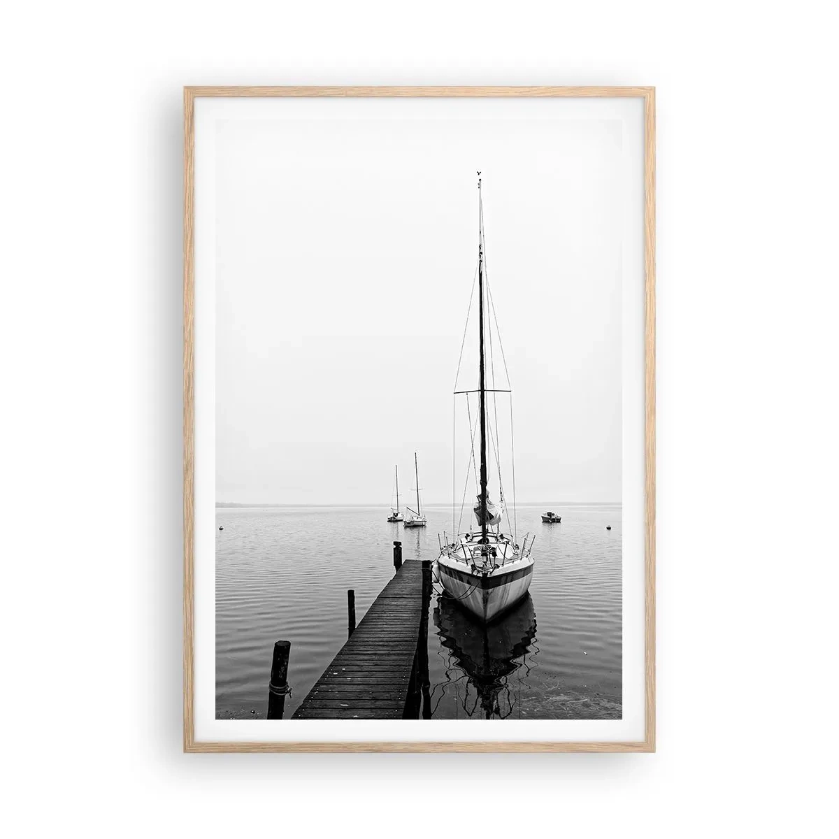 Poster in light oak frame - Ready to Sail away - 70x100 cm