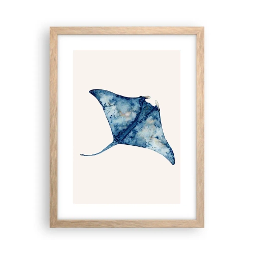Poster in light oak frame - Life In Blue - 30x40 cm