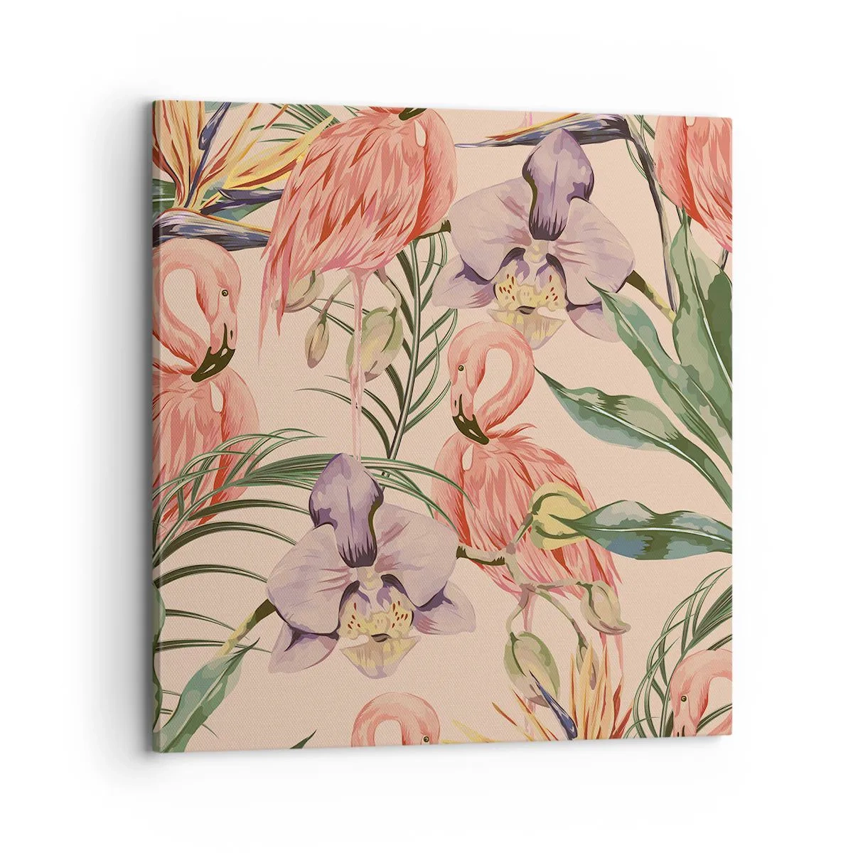 Canvas picture - Pink Ballet among Flowers - 70x70 cm