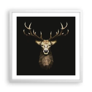 Poster in white frmae - Cubist Deer - 50x50 cm