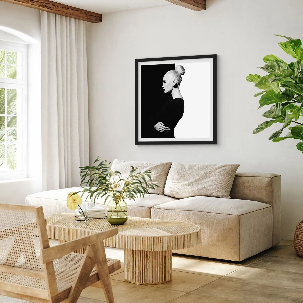 Poster in black frame - Simply a Woman - 50x50 cm