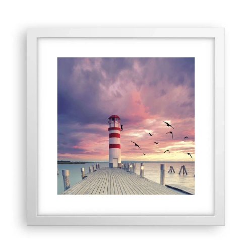 Poster in white frmae - Time for Port - 30x30 cm