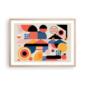 Poster in light oak frame - Composition: Have Fun - 70x50 cm