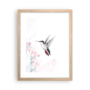 Poster in light oak frame - Stopped in Flutter - 30x40 cm