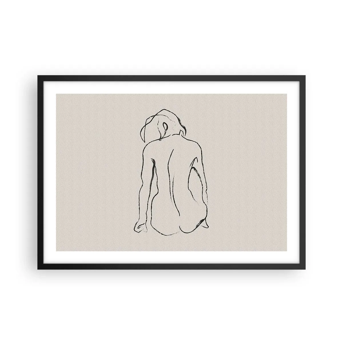 Poster in black frame - Woman Nude - 70x50 cm