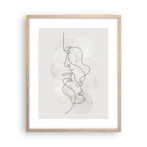 Poster in light oak frame - Tangled up in an Embrace - 40x50 cm