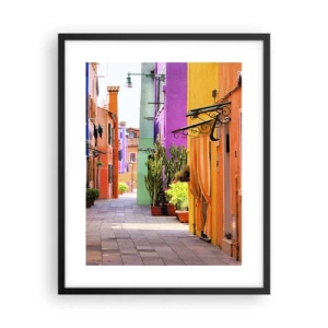 Poster in black frame - Rainbow Alley - 40x50 cm