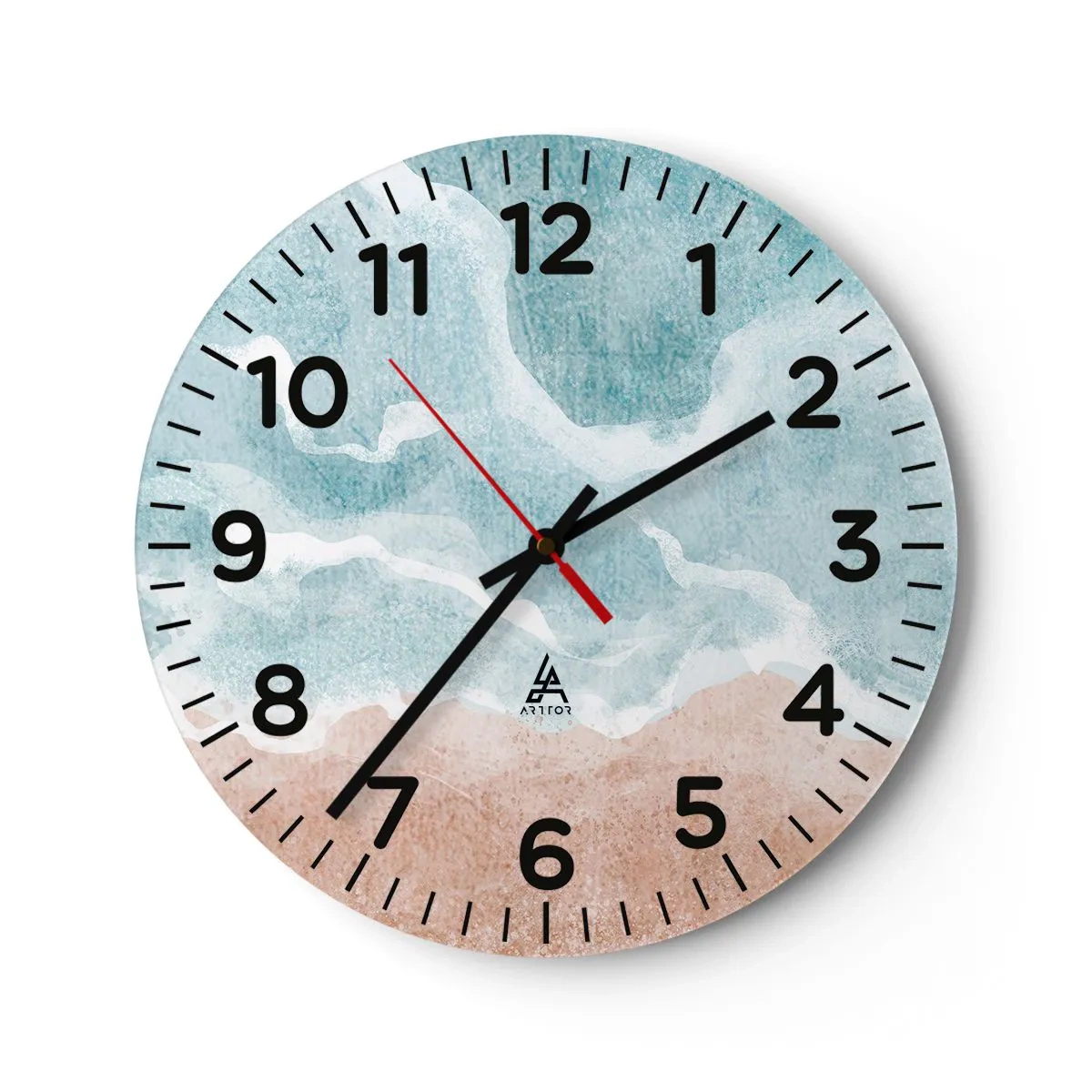Wall clock - Clock on glass - Cloudy Abstract - 40x40 cm