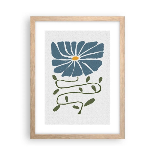 Poster in light oak frame - Twig to Flower - 30x40 cm