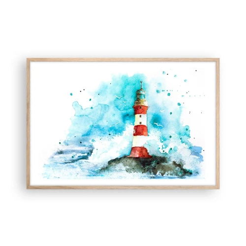 Poster in light oak frame - Unity of Elements - 91x61 cm