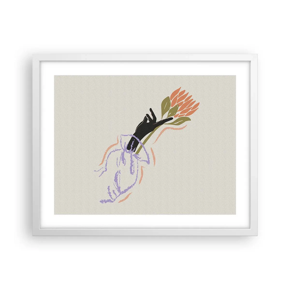 Poster in white frmae - Sister Touch - 50x40 cm