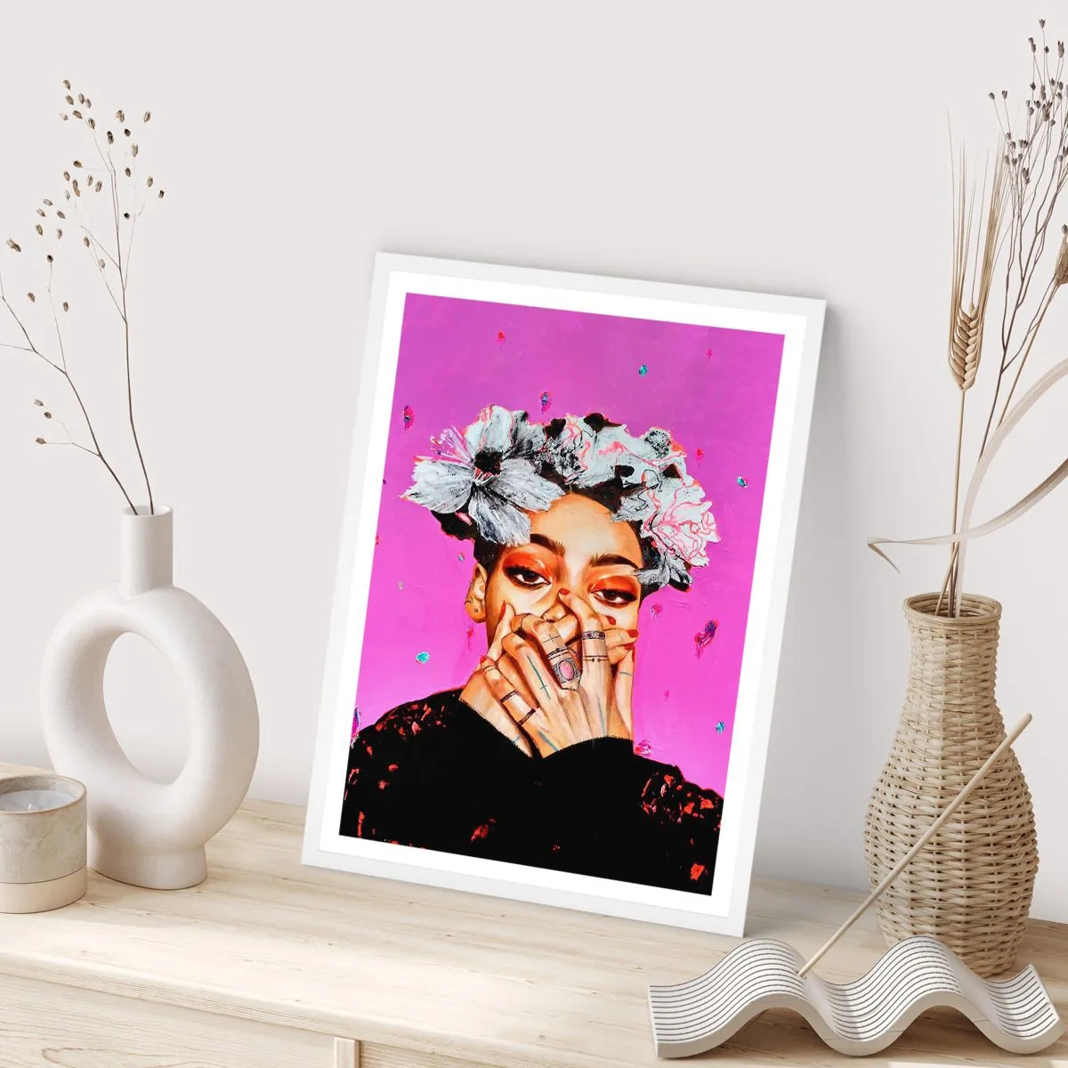 Poster in white frmae - A Bit Crazy - 70x100 cm