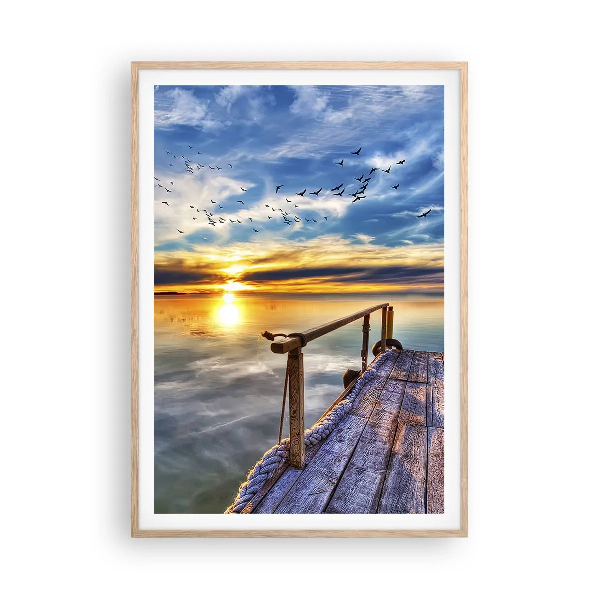 Poster in light oak frame - Wind is Taking a Break - 70x100 cm