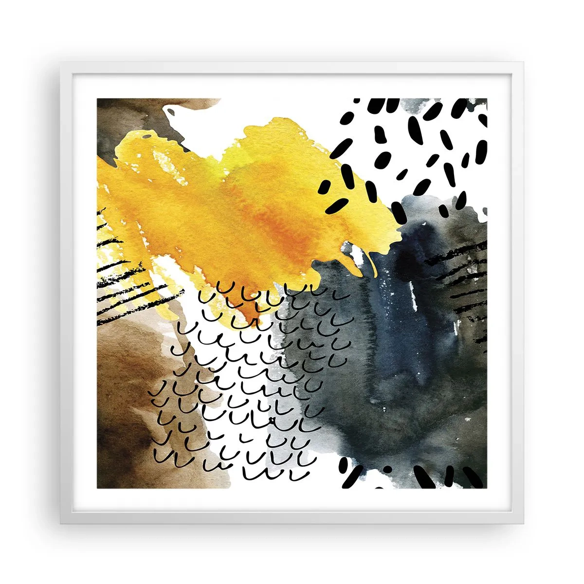 Poster in white frmae - Meeting of Elements - 60x60 cm