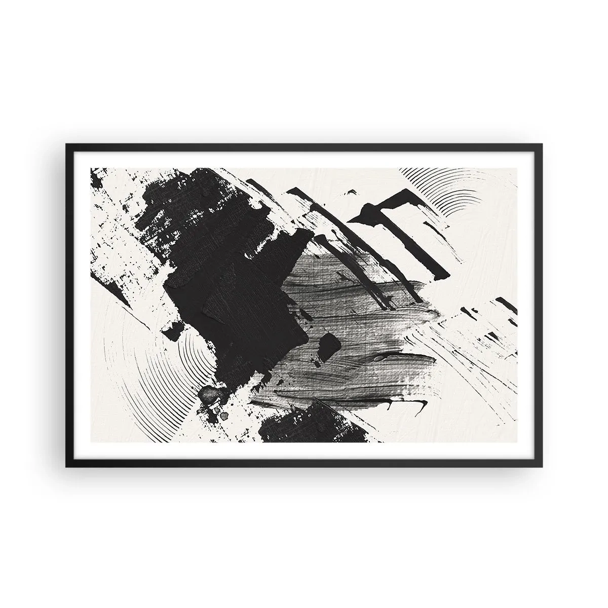 Poster in black frame - Abstract - Expression of Black - 91x61 cm